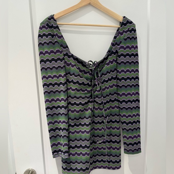 Printed cut out dress with metallic threads - Picture 2 of 6